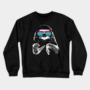 Pride Sloth Polysexual Flag Sunglasses Crewneck Sweatshirt